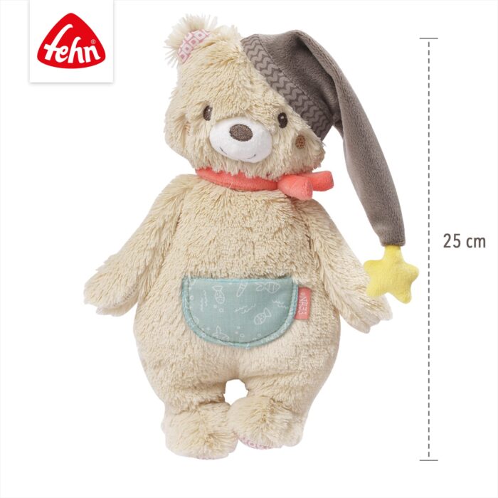 Fehn Kuscheltier Bär Bruno – Weicher Teddybär für Neugeborene als Einschlafhilfe - Stofftier zum Greifen, F - Image 3