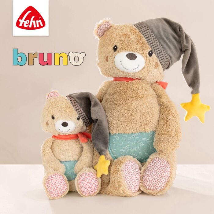 Fehn Kuscheltier Bär Bruno – Weicher Teddybär für Neugeborene als Einschlafhilfe - Stofftier zum Greifen, F - Image 2
